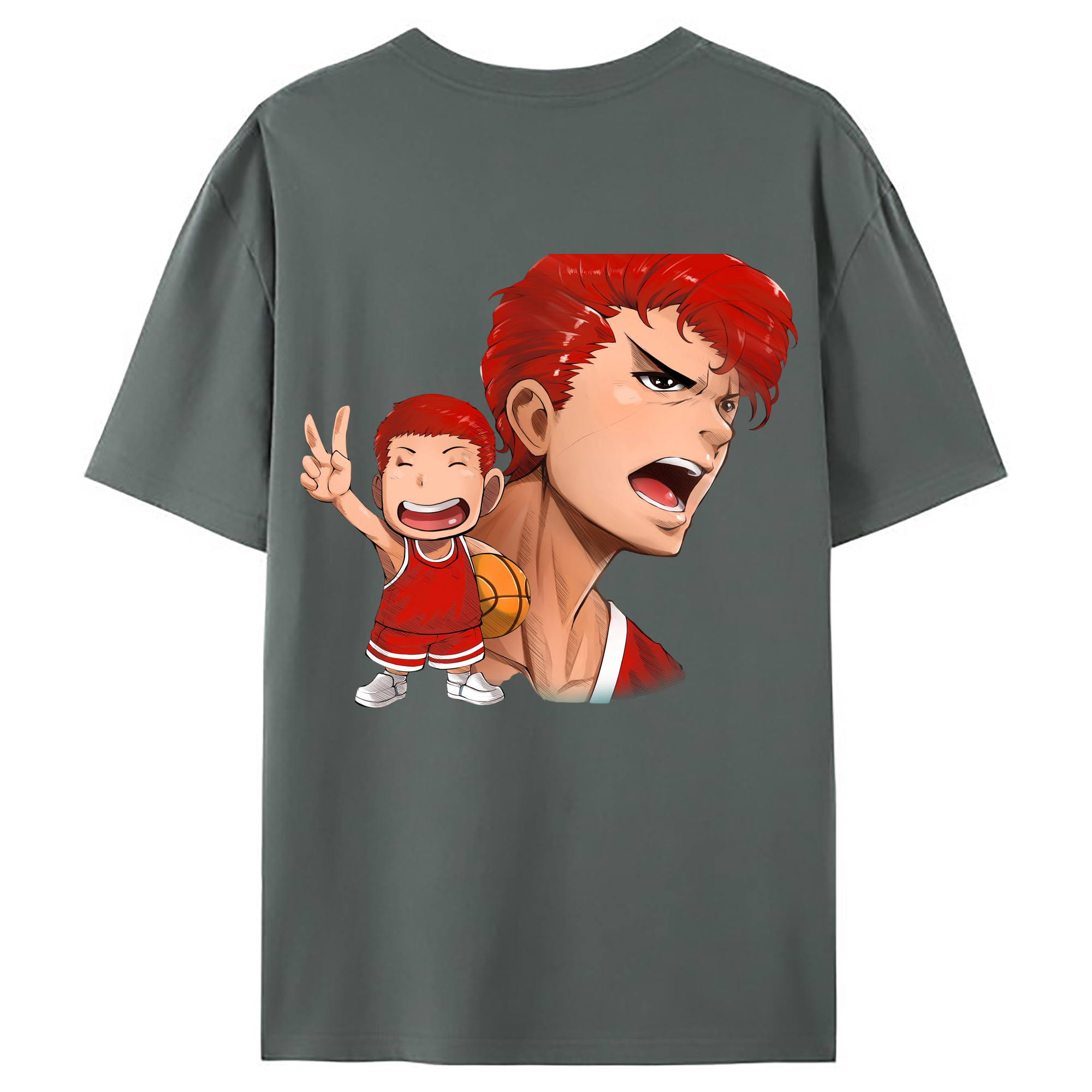 （画像用） SLAM DUNK／スラムダンク 綿100％ メンズ半袖Tシャツ（バックプリント） 通気性